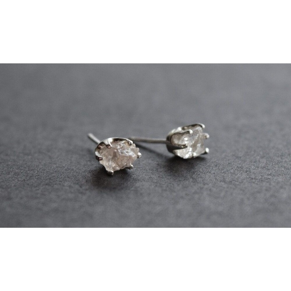 Raw Diamond Earrings, Rough Diamond Earring, Natural Diamond Earring, Wedding Ea